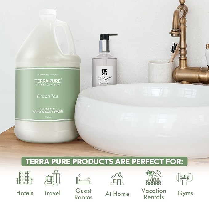 Terra Pure Hotel Body Wash/Hand Soap | One Gallon | Designed to Refill Soap - Image 3
