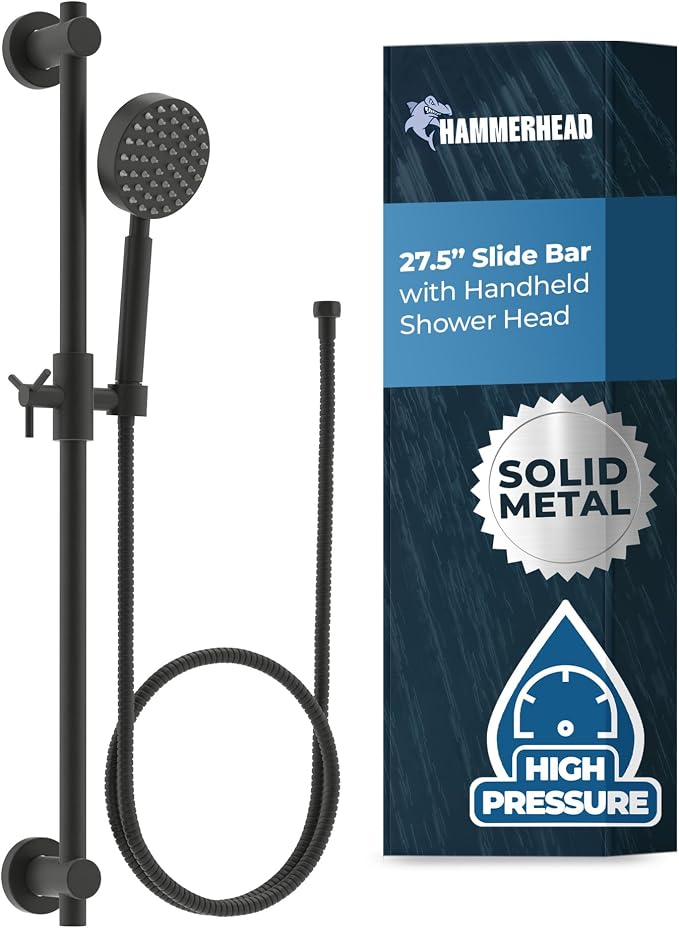 HammerHead Showers® Solid Metal 27.5 Inch Shower Slide Bar Set and Handheld by HammerHeadShowers