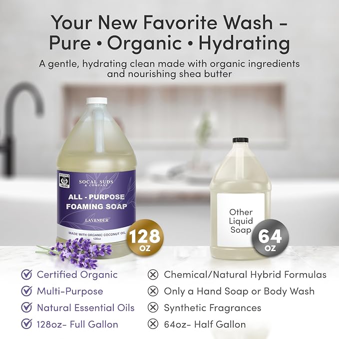 SoCal Suds & Company 128oz Certified Organic Foaming Hand & Body Wash - Image 4