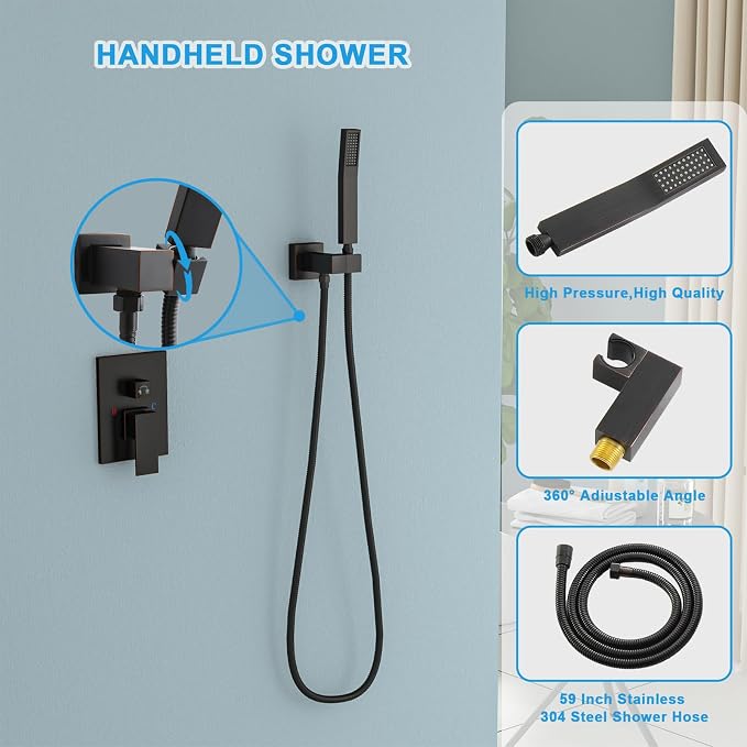 Black Shower Head Faucet - Image 5