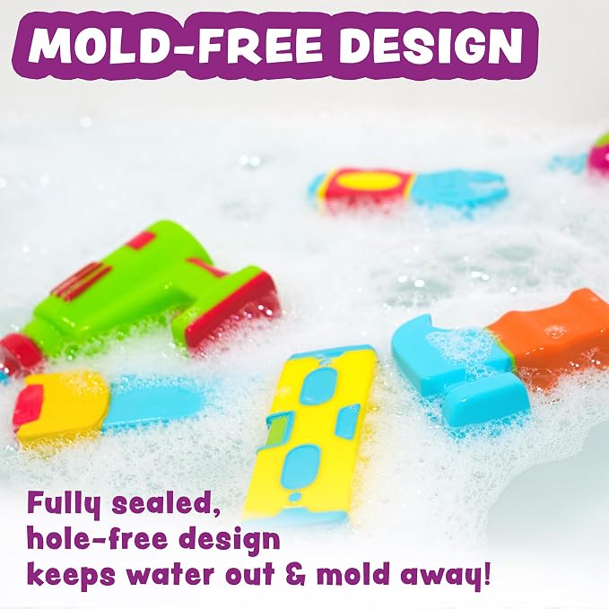 Tub Works® Tools™ Mold Free Bath Toys, 6 Pack | Sealed, No Hole Bath Toys - Image 4