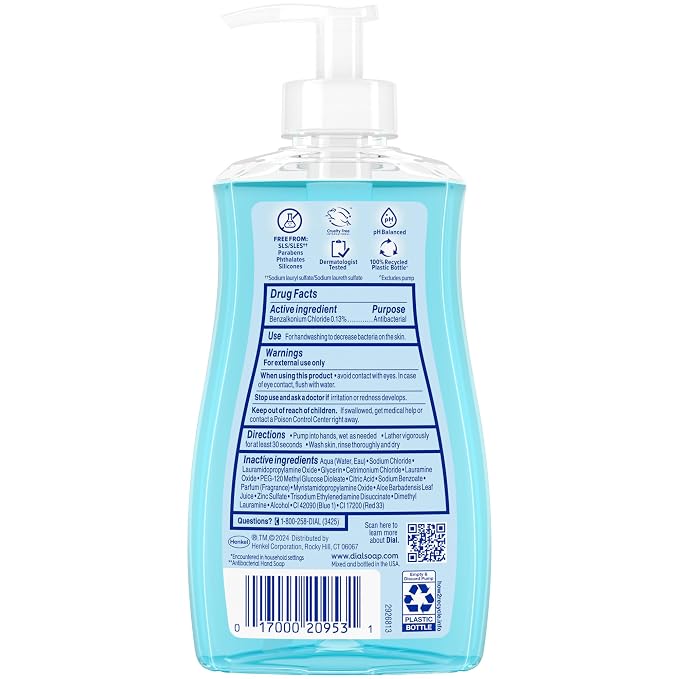 Dial Antibacterial Liquid Hand Soap, Spring Water, 11 fl oz - Image 6
