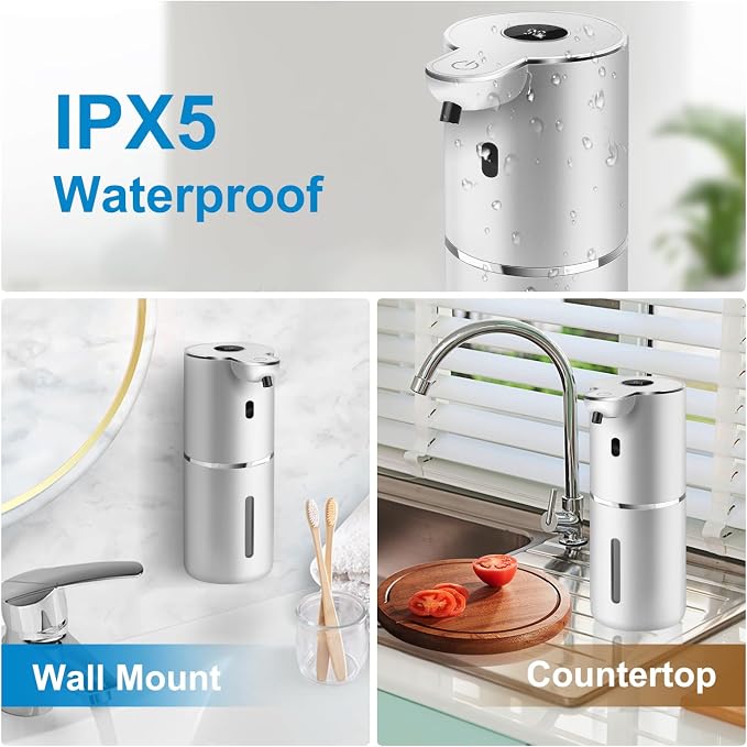 Automatic Liquid Soap Dispenser 12.8oz, Rechargeable & 6 Levels Soap Adjustable - Image 5