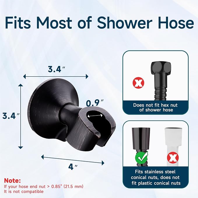 BRIGHT SHOWERS Strong Adhesive Shower Head Holder - Image 5