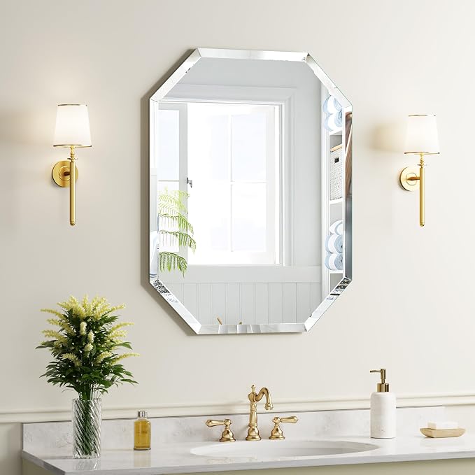 Silver Wall Mirror-Beveled Edge Frameless Mirror by GOAND