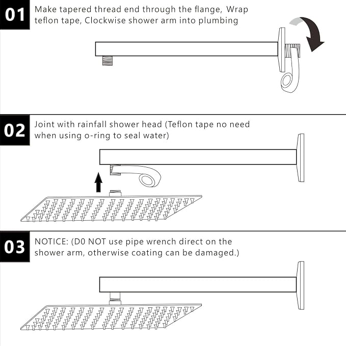 Voolan 15" Round Shower Arm - Image 7