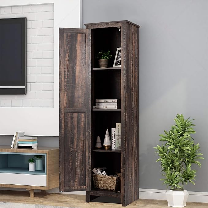 Giantex Tall Storage Cabinet Free Standing Floor Storage Tower - Image 9