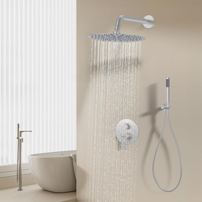 KOJOX 10 Inch Brushed Nickel Shower System - Image 7