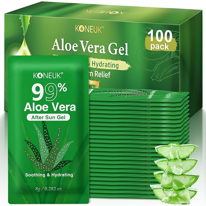 100 Pack Bulk Aloe Vera Gel, 99% Pure Aloe Vera Gel by Unknown