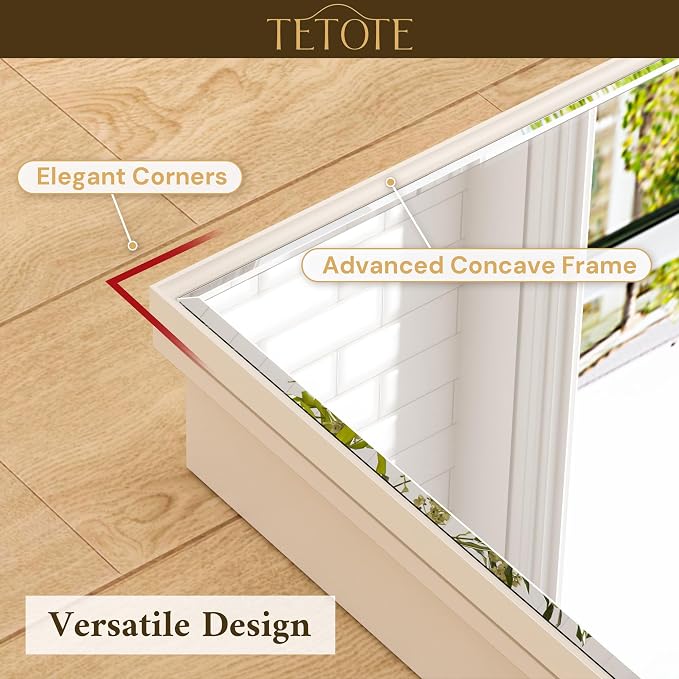 TETOTE White Medicine Cabinet Storage 24" x 30" Medicine Cabinet - Image 7
