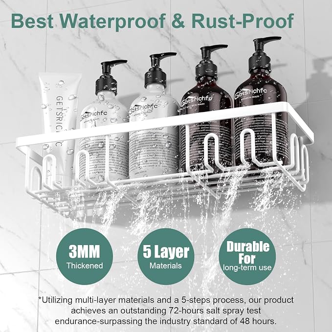 2025 New Adhesive Shower Caddy, Shower Shelves - Image 4