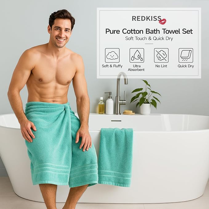 REDKISS 6 Piece Luxury Bath Towel Set - Image 6