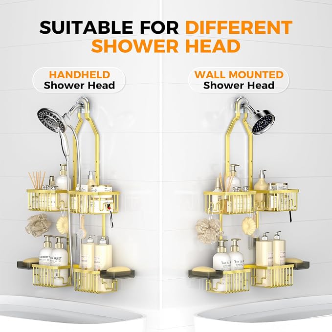 REINHARDT Aluminum Shower Caddy Hanging Adjustable Shower Caddy, Rustproof - Image 6