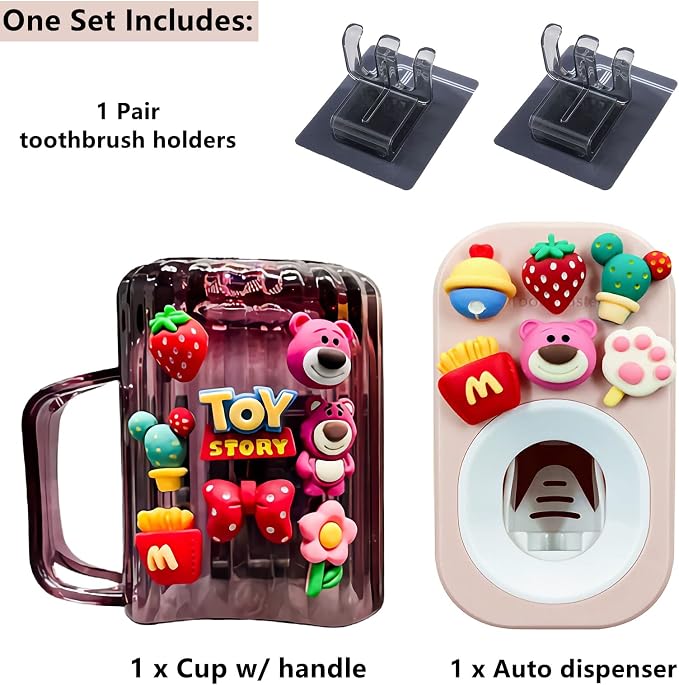 Automatic Toothpaste Dispenser & Toothpaste Holders and Wall Mounted Cup 3 - Image 3