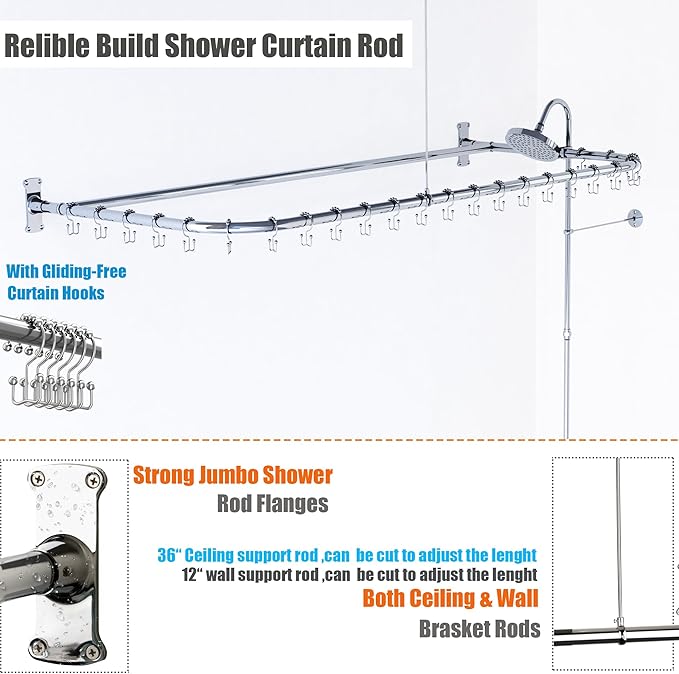 Clawfoot Tub Shower Kit, Add On Shower - Image 4