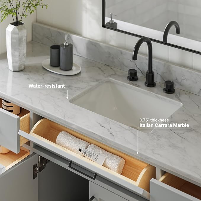 ARIEL 67" Grey Bathroom Vanity - Image 4