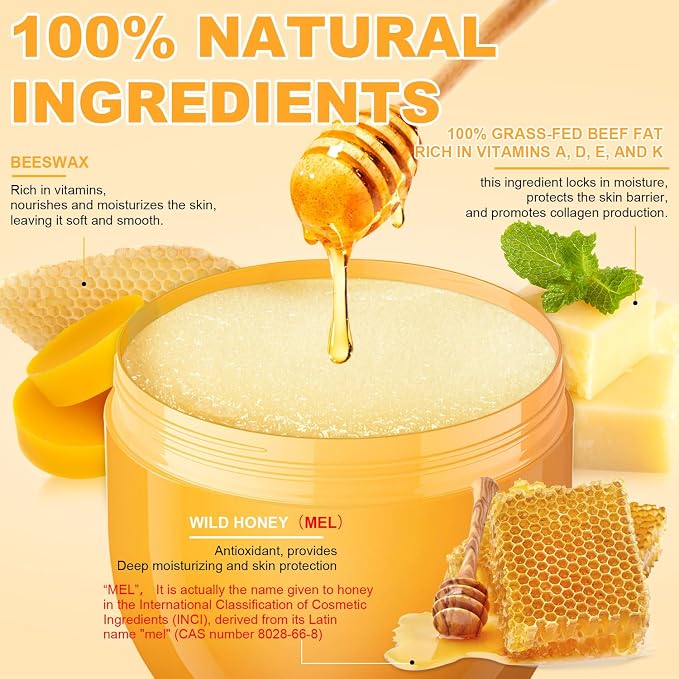 Beef Tallow for Skin, Natural Tallow Balm Face & Body Solid Moisturizer - Image 2