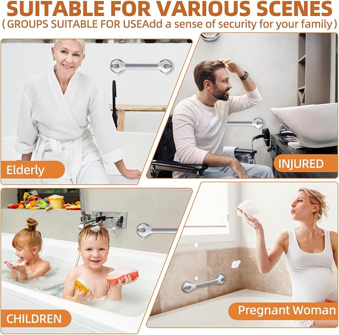 Shower Handle 1 Pack, 17 Inch Grab Bar - Image 6