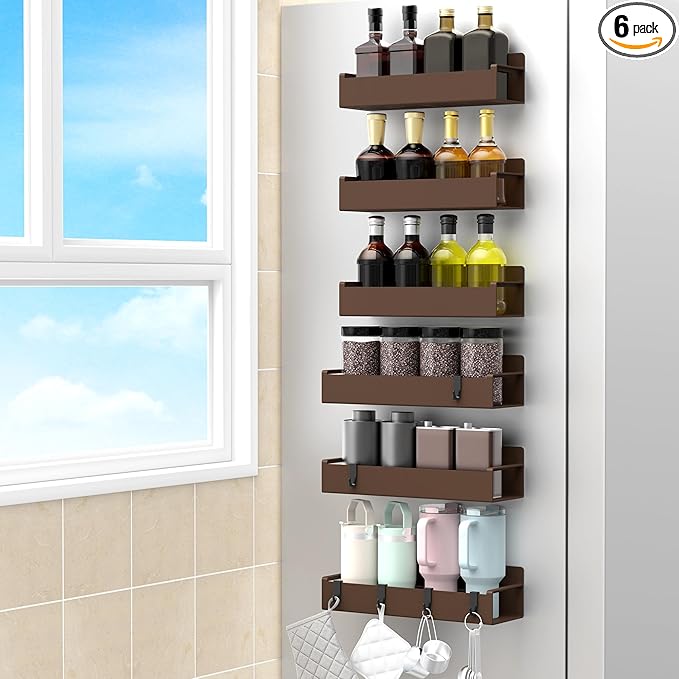 6 Pack Magnetic Spice Rack Organizer by HuggieGems
