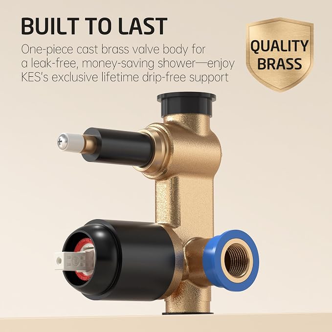 KES Shower Faucet Set, 10 Inches Rain Shower Head - Image 4