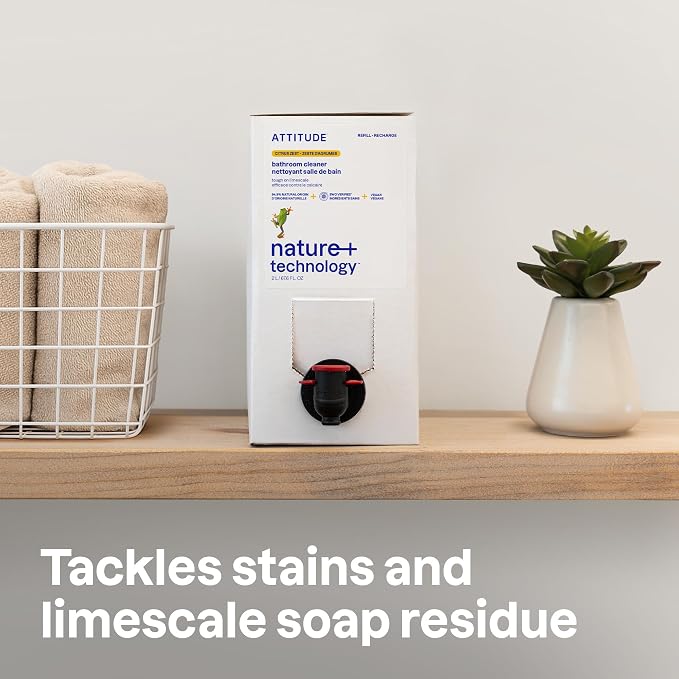 ATTITUDE Bathroom Cleaner Spray Refill, EWG Verified, Plant-Based & Vegan - Image 2