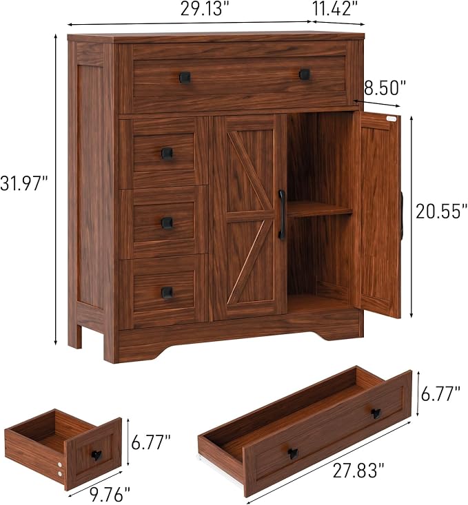Vabches Farmhouse Storage Cabinet - Image 2