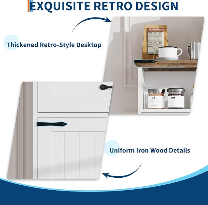 GarveeHome Farmhouse White Storage Cabinet - Image 4