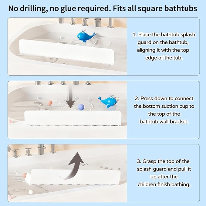 Splash Guard for Bathtub, Bathtub Splash Guard - Image 6