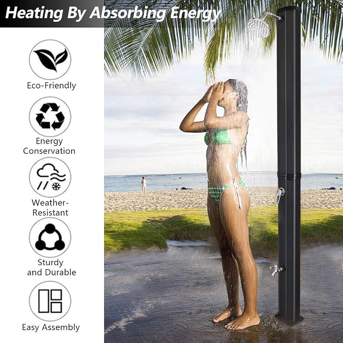 VINGLI Solar Heated Shower, 9.3 Gallon Outdoor Shower - Image 3