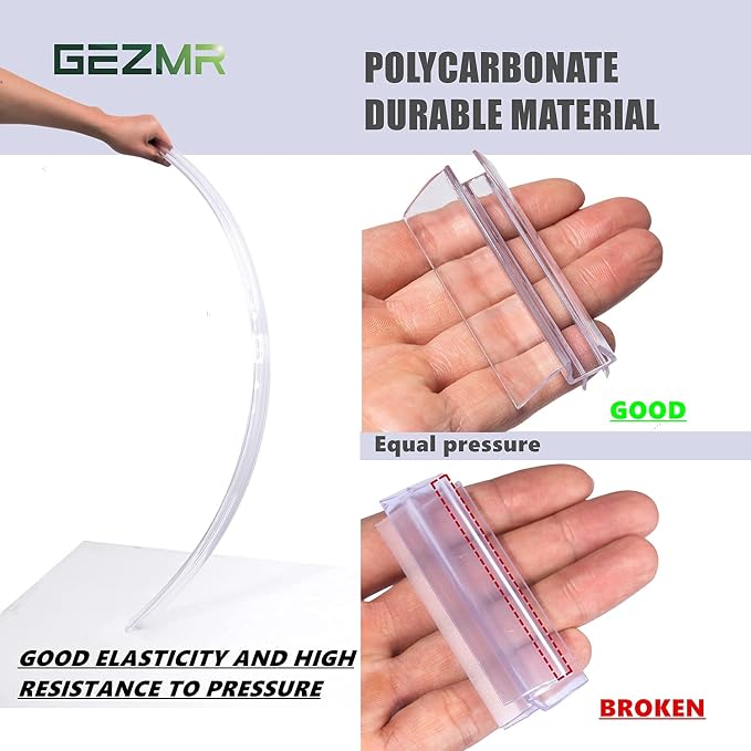 2-Pack Ultra Clear Shower Door Bottom Seal Frameless Glass Shower Door Seal - Image 4