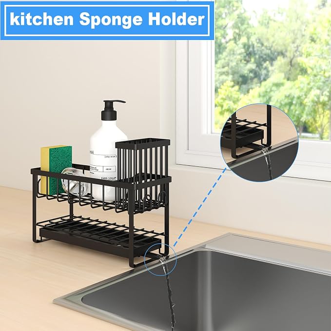 2-Tier Sponge Holder for Kitchen Sink, Caddy Organizer - Image 4