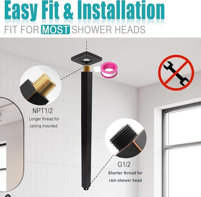 Oil Rubbed Bronze Shower Arm - Image 3