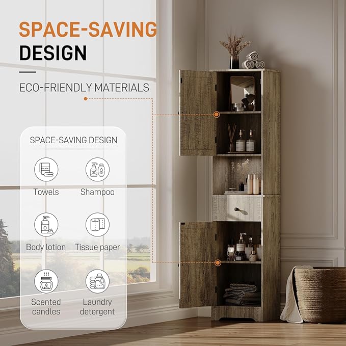 Tall Bathroom Cabinet, Storage Cabinet - Image 4