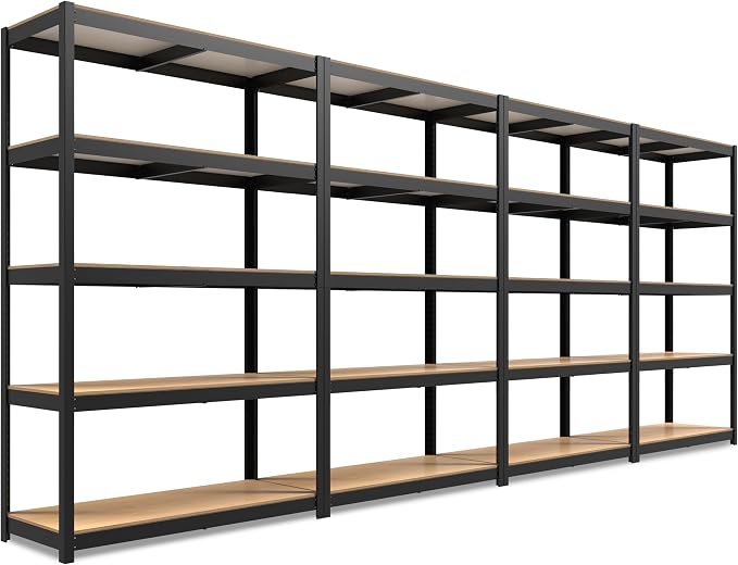 HOMEDANT House 5 Tier Laminated Metal Shelving Unit Adjustable Storage Utility by TheBestOrganizingSolution