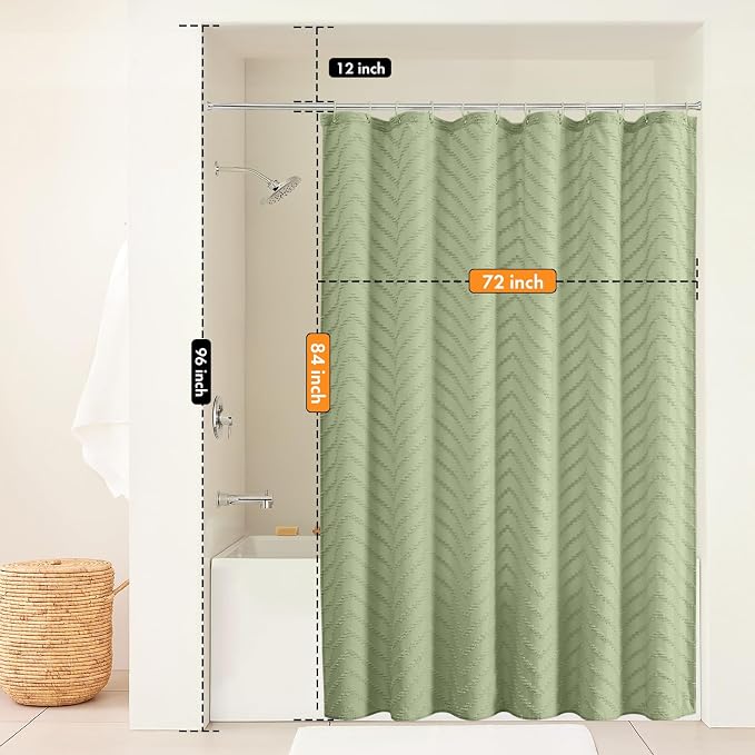 Green Boho Shower Curtain - Image 2