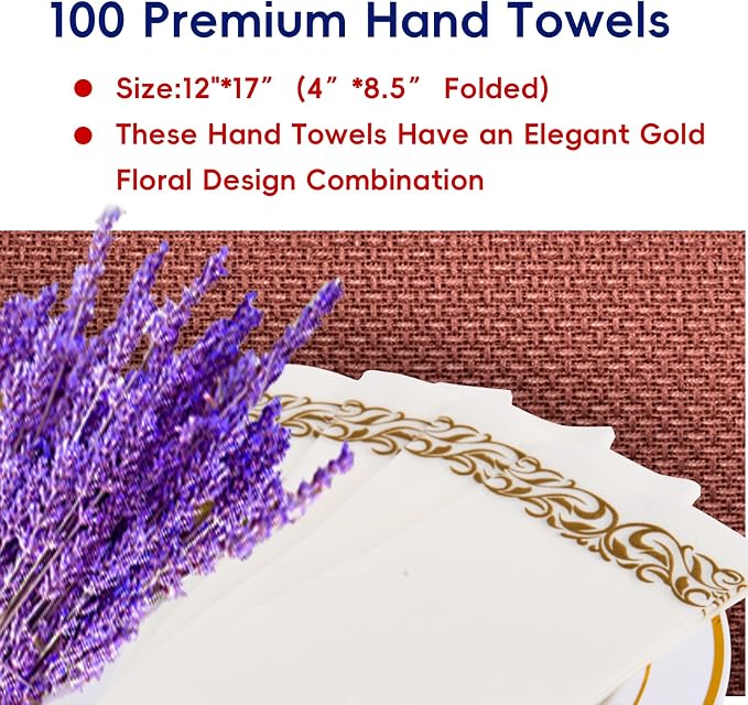 JOLLY CHEF 100 Disposable Hand Towels, Soft and Absorbent Linen Feel Dinner - Image 4