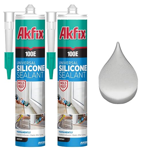 Akfix 100E RTV Translucent Silicone Caulk- 100% Waterproof Silicone Sealant by Akfix