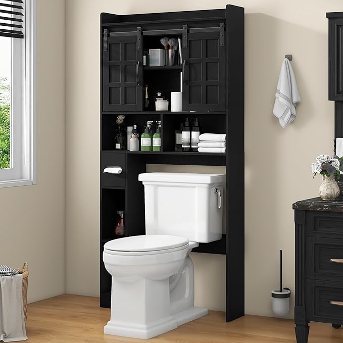 Over The Toilet Storage Cabinet, Farmhouse Storage Cabinet Over Toilet by Halitaa