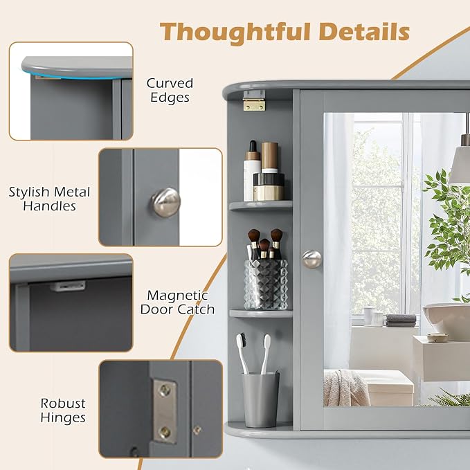 RELAX4LIFE Bathroom Wall Cabinet - Image 6