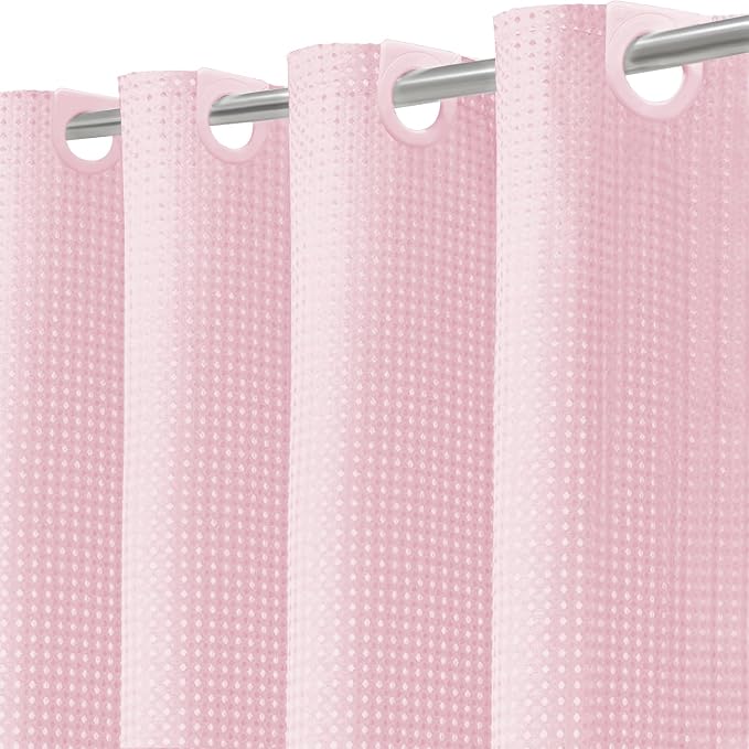 Inhousolu No Hook Waffle Weave Shower Curtain by INHOUSOLUHOMEDECOR