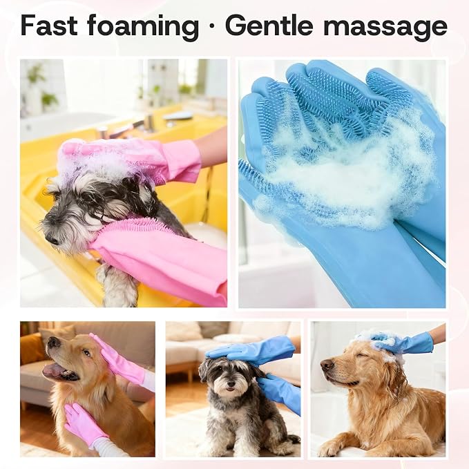2-Pair Pet Hair Remover Glove for Dogs and Cats Washing, & Deshedding – - Image 4