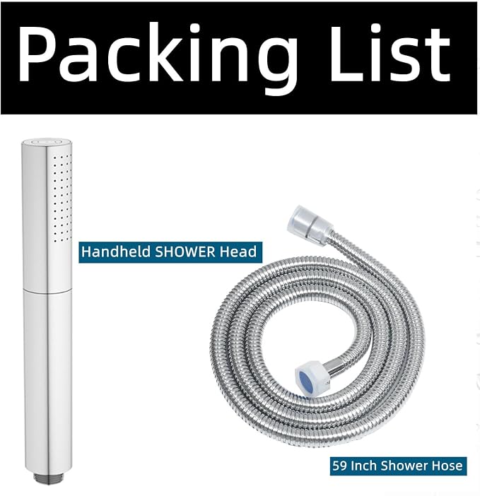 AYIVG Chrome Finish Round Brass 2 In 1 Function High Pressure Handheld Shower - Image 5