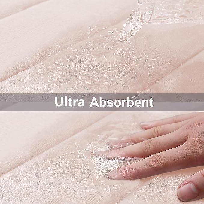 Buganda Memory Foam Bath Mat, Ultra Soft and Non-Slip Bathroom Rugs, Water - Image 4