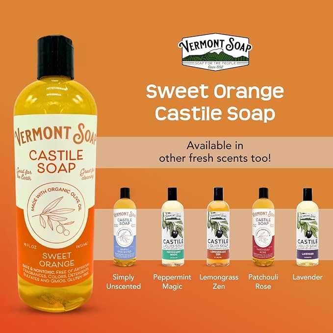 Vermont Orange Castile Soap, Gentle Liquid Soap - Image 7