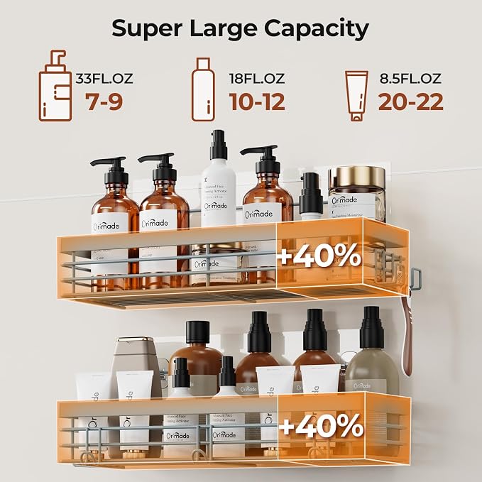 Orimade Adhesive Shower Caddy Soap Dish Holder Shelf - Image 5