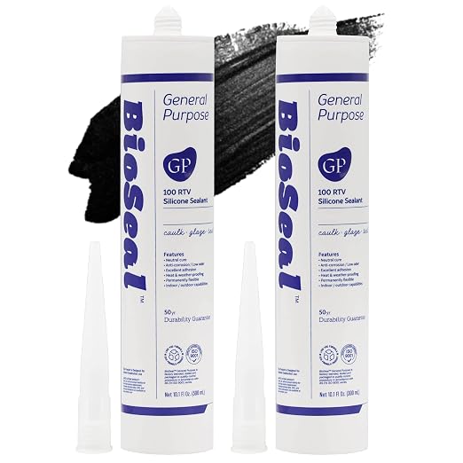 Black BioSeal 100% Silicone Sealant Caulk General Purpose, Waterproof and No by BladeDepot