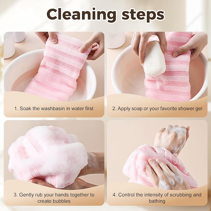 Exfoliating Shower Towel, 2026 Upgraded Exfoliating Washcloth, Body Back - Image 5