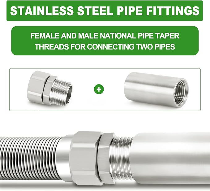 TAISHER 2PCS 304 Stainless Steel Flexible Movable Connector, 1/2" Male - Image 5