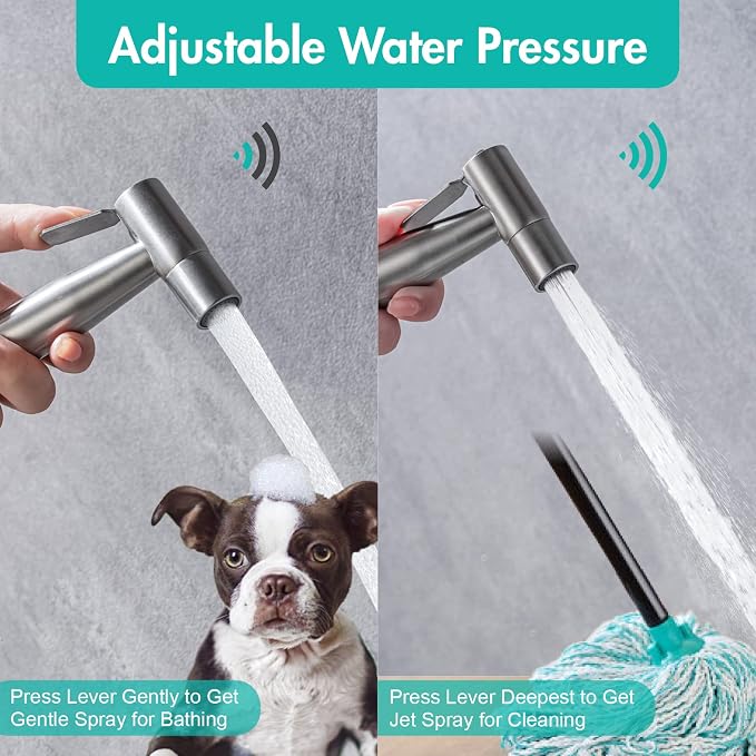 BARROCK Handheld Bidet Sprayer for Toilet, 2 Pack Stainless Steel Metal Made - Image 3