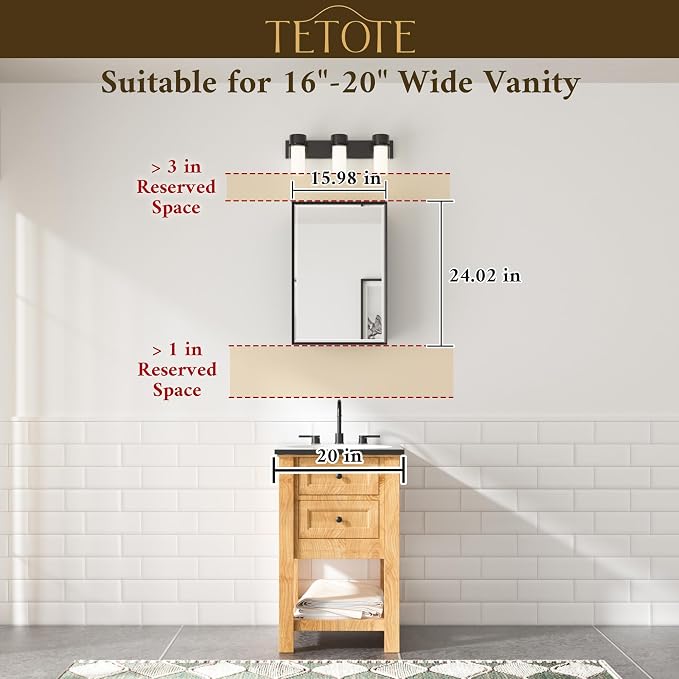 TETOTE 16" x 24" Medicine Cabinet - Image 3